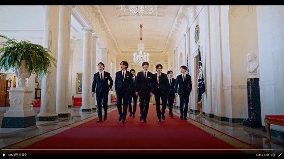 조 바이든 미국 대통령이 4일 자신의 트위터에 공개한 BTS의 백악관 방문 두 번째 영상. 사진=조 바이든 대통령 트위터 캡처