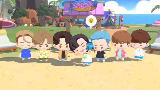 하이브가 개발한 모바일 퍼즐 게임 '인더섬 with BTS'. 방탄소년단이 주인공이고 개발에도 참여했다. [하이브 홈페이지 캡처]