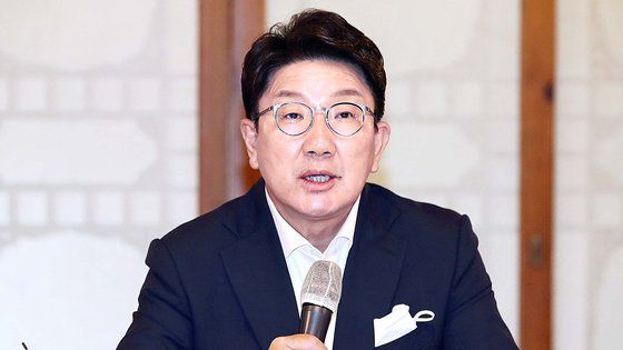 국민의힘 권성동 당대표 직무대행 겸 원내대표가 17일 서울 삼청동 총리공관에서 열린 제2차 고위당정협의회에서 발언하고 있다. [국회사진기자단]