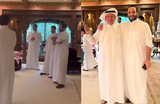 지난 22일(현지시간) 오후 카타르 알다옌의 루사드 스타디움에서 열린 2022 카타르월드컵 조별리그 C조 1차전 아르헨티나 대 사우디아라비아 경기에서 사우디가 2대1로 승리했다. 경기 종료 후 기뻐하는 사우디 응원단. 김현동 기자