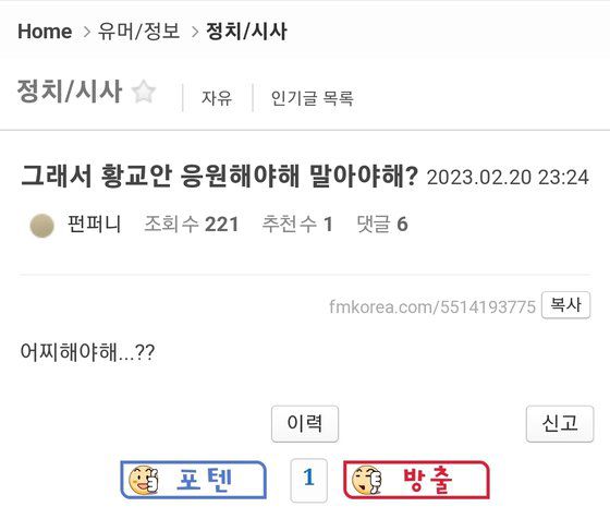 친이준석 성향 온라인 커뮤니티인 에펨코리아(펨코)에 올라온 게시글. 사진 펨코 캡처