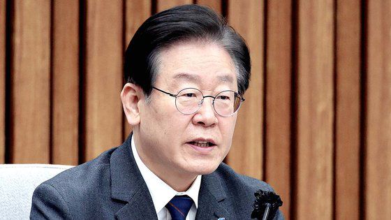 이재명 대표가 6일 오전 국회에서 열린 확대간부회의에서 발언하고 있다. 연합뉴스