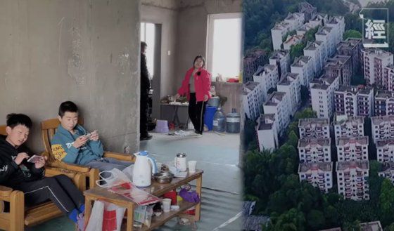 서방 언론에서는 중국인들 중에 미완공 주택에 사는 사람들의 삶을 조명했다. 사진 유튜브 캡처