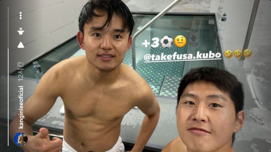 마요르카 시절 함께 우정을 나눈 이강인(오른쪽)과 구보. 사진 이강인 인스타그램 캡처