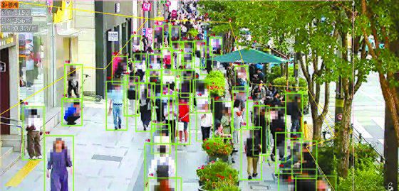 서울시가 송파구에 적용한 인파감지 CCTV 화면. [사진 서울시]