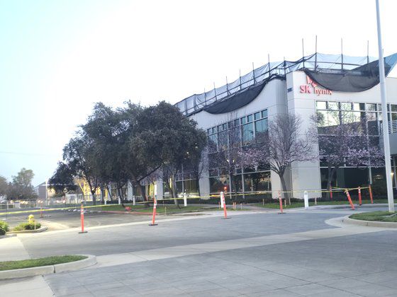 지난달 방문한 미국 캘리포니아 새너제이에 있는 SK하이닉스 아메리카. 안전을 이유로 건물 출입을 금지하고 있었다. 새너제이=박해리 기자