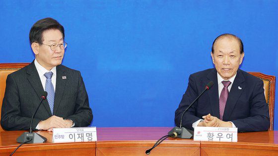 황우여 국민의힘 비상대책위원장이 20일 오후 국회에서 이재명 더불어민주당 대표를 예방했다. 황 비대위원장이 먼저 발언하고 있다. 강정현 기자 / 240520