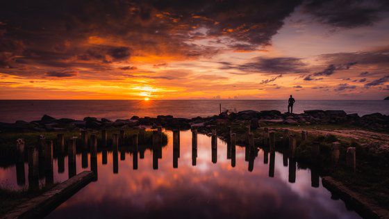 세계적인 일몰 명소로 꼽히는 말레이시아 코타키나발루 탄중아루 해변. [사진 말레이시아관광청]