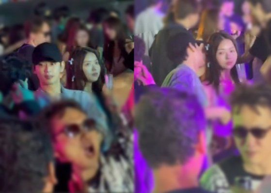 배우 김수현과 임나영이 지난 7일 한 페스티벌에서 목격됐다. 사진 온라인 커뮤니티 캡처