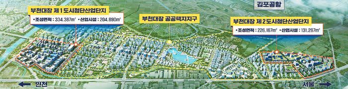 부천시는 ‘부천대장 도시첨단산업단지’에 반도체·로봇연관 기업 등을 유치해 미래 산업을 선도할 계획이다. 사진은 부천대장 도시첨단산단 조감도.