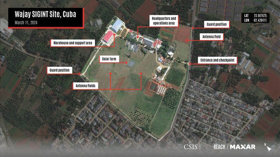 관타나모 미 해군 기지 인근에 와제이에 있는 중국 감시 기지. CSIS