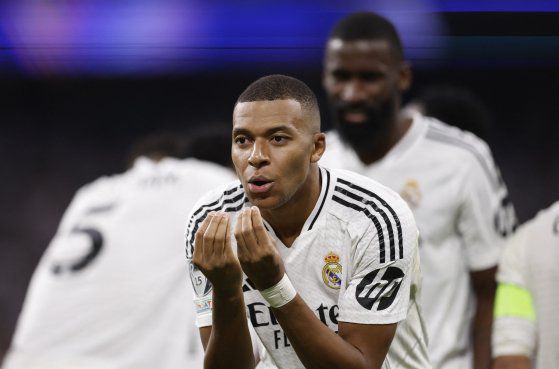 레알 마드리드에서 챔피언스리그 첫 골을 넣은 음바페. 로이터=연합뉴스