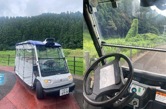 지난 7월 방문한 일본 후쿠이현 에이헤이지정에 있는 레벨4 자율주행 카트. 이 카트는 일본에서 최초로 자율주행 레벨4 주행을 승인 받았다. 홍상지 기자