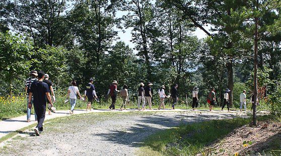 대전 보문산 무수동 치유의 숲에서 시민들이 걷고 있다. [사진 대전시]