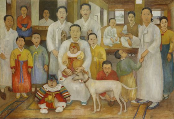 배운성의 ‘가족도’(140x200㎝). 2012년 국가등록문화재로 지정됐다. 사진 대전프랑스문화원