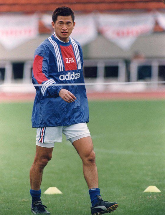 일본축구대표팀 시절 미우라 가즈요시. 중앙포토