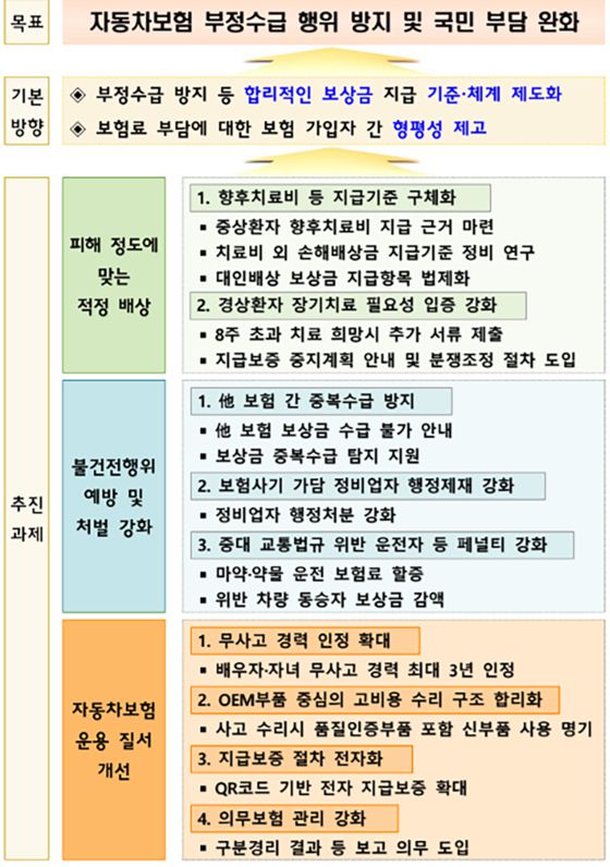 자동차보험 부정수급 개선 추진 방향. 국토교통부