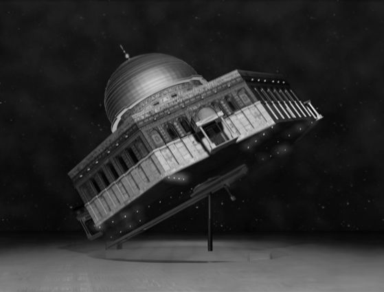 무한히 돌아가는 예루살렘의 고대 건축물을 통해 끊임없는 분쟁을 그렸다. [사진 바라캇 컨템포러리]