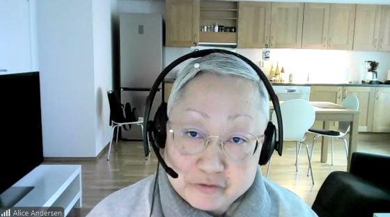 15일 오후 6시쯤 노르웨이 입양인 앨리스 앤더슨(53)이 중앙일보 취재진과 화상 인터뷰를 하고 있다. 줌(Zoom) 캡처