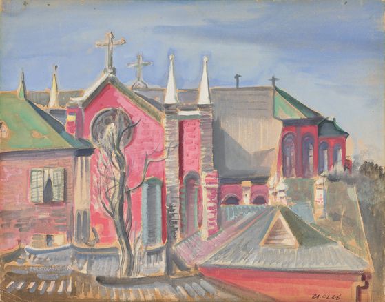 이인성, 계산동 성당, 1930년대, 종이에 수채 물감, 34.5x44㎝. 사진 국립현대미술관