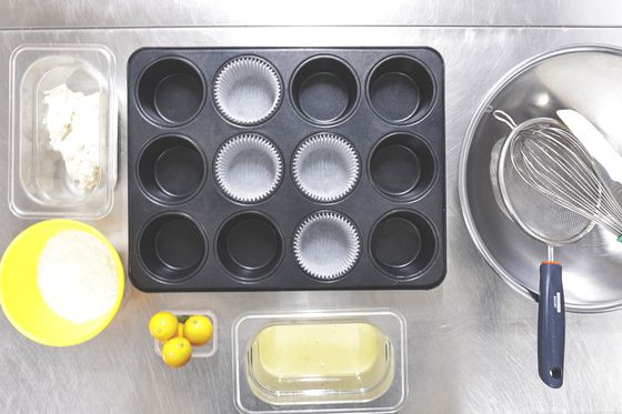 비건 컵케이크의 재료와 도구. 사진 염혜민