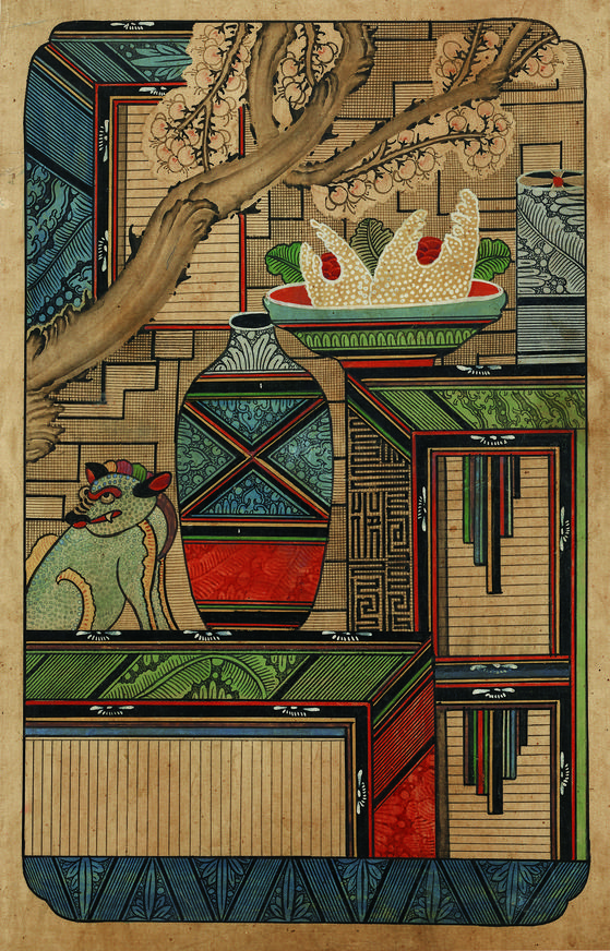 김세종 컬렉션에 있는 책거리 민화의 일부. 그는 책거리 화가를 주제로 2022년 『나는 조선민화 천재화가를 찾았다』를 출간했다. [사진 김세종]