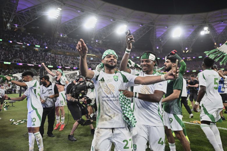 아시아 챔피언스리그 결승에 오른 알 아흘리 선수들. [AP=연합뉴스]