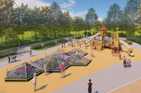 서울시가 서울어린이대공원에 조성한 자연 친화형 놀이 시설, '꿈틀꿈틀 정원 놀이터.' [사진 서울시]