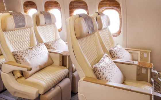에미레이트항공의 보잉 777 기종에 적용된 프리미엄 이코노미 좌석. 사진 에미레이트항공
