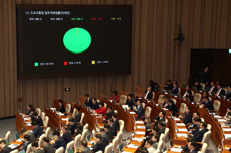 술타기를 금지하고 처벌하는 내용의 도로교통법 개정안(일명 김호중 방지법)이 지난해 11월 국회 본회의를 통과했다. 뉴스1