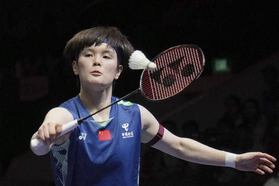 왕즈이는 경기 초반 흐름을 주도했지만 이후 안세영에게 주도권을 내주며 준우승했다. AP=연합뉴스