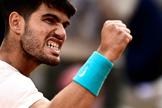 알카라스의 플레이는 '불'처럼 빠르고 강력했다. AFP=연합뉴스