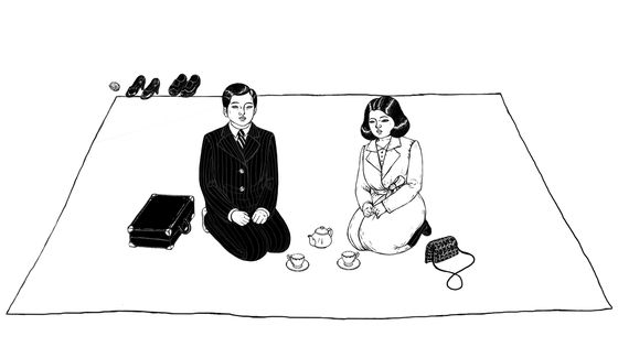 정유미 감독의 단편 애니 '연애놀이'는 소꿉놀이라는 형식을 차용하여 연애 감정을 탐구한 작품이다. 정 감독은 “상징적인 규칙이나 과거에 했던 놀이 등을 현재의 감정에 비유해보는 걸 좋아한다”며 “익숙한 형식을 통해 내적인 주제를 은유적으로 풀어낼 때 재미를 느낀다”고 말했다. 사진 매치컷