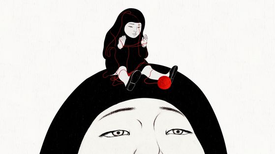 '파라노이드 키드'는 정유미 감독의 동명의 그림책을 원작으로 한 애니메이션이다. 불안과 자기 혐오라는 감정을 '파라노이드 키드'라는 주인공에 은유했다. 사진 매치컷