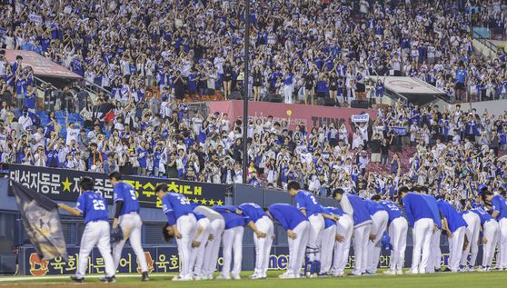 삼성 선수들. 연합뉴스
