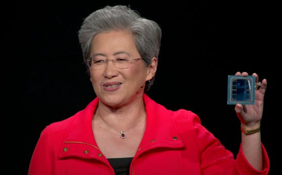 13일 미국 캘리포니아 세너제이에서 열린 AMD 연례 콘퍼런스인 ‘AMD 어드밴싱 AI 2025’에서 리사 수 AMD 최고경영자가 신형 AI 가속기 MI350X 시리즈를 소개하고 있다. [AMD 유튜브 캡처]