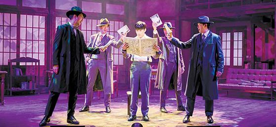 김유정과 이상이 참여한 모임 구인회를 모티브로 만든 창작 뮤지컬 ‘팬레터’ 의 지난 2021년 공연 모습. 사진 라이브