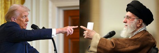 도널드 트럼프 미국 대통령(왼쪽)과 이란의 최고 지도자 알리 하메네이. AFP=연합