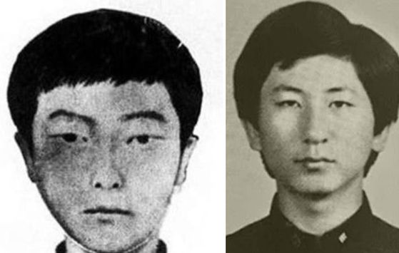 이춘재 몽타주(왼쪽)와 고등학교 졸업사진. 사진 연합뉴스