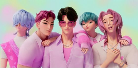 애니메이션 ‘케이팝 데몬 헌터스’에서 악귀 아이돌 '사자 보이즈' [사진 넷플릭스]