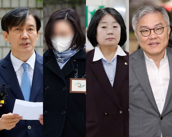 이재명 정부 출범 후 처음으로 단행되는 광복절 특별사면·복권 대상자에 조국 전 조국혁신당 대표와 윤미향 전 더불어민주당 의원 등이 포함됐다. 11일 정부에 따르면 이재명 대통령은 이날 오후 용산 대통령실에서 열린 임시 국무회의에서 조 전 대표 등이 포함된 83만6687명 광복절 특별사면안을 재가했다. 사진 왼쪽부터 조국 전 대표, 조 전대표 부인 정경심씨, 윤미향, 최강욱 전 의원. 뉴스1