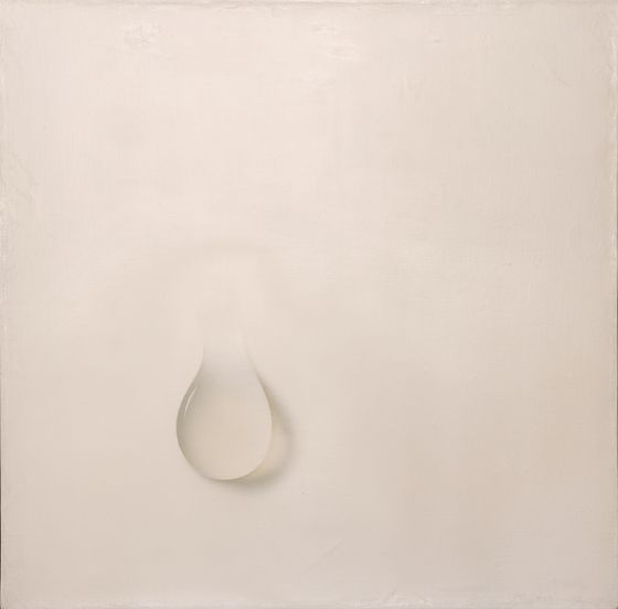김창열, 물방울,1971, 캔버스에 아크릴릭 물감, 50x50cm. 개인 소장. 사진 국립현대미술관