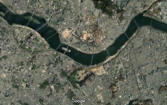 구글 지도에서 보이는 서울 상공 위성 사진. 사진 구글지도 캡처