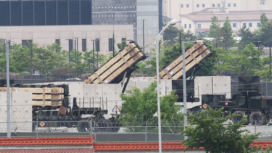 지난 5월 23일 경기도 평택시 캠프 험프리스에 패트리엇 미사일이 배치돼 있다. 연합뉴스