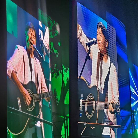 '쎄시봉: 라스크 콘서트' 리허설 현장에서 김세환이 열창하고 있다. 황지영기자