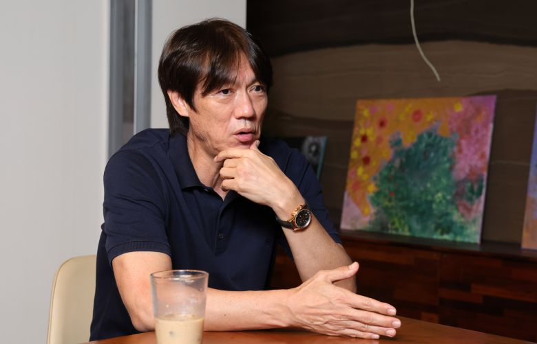 내년 북중미 월드컵을 준비 중인 홍명보 축구대표팀 감독. 강정현 기자