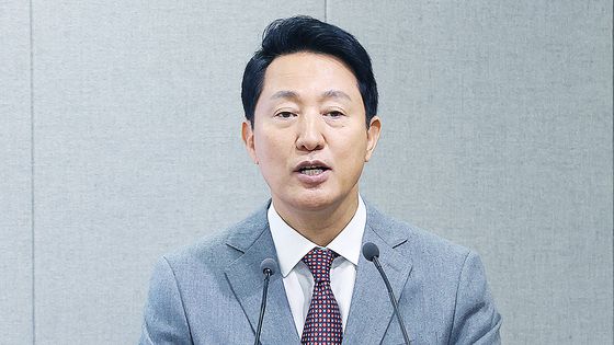 오세훈 서울시장이 29일 서울시청 브리핑룸에서 '신속통합기획(신통기획) 2.0' 추진 계획을 발표하고 있다. [연합뉴스]