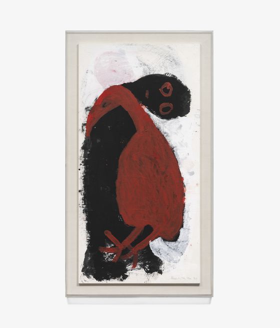 노은님의 1986년작 ‘빨간 새와 함께’. 색 쓰기를 꺼린 1980년대의 노은님은 “남들은 가진 것도 많고 뭐든지 잘되는데, 나는 왜 혼자서 이렇게 아무것도 없을까. 괴로운 날은 저절로 빨간색을 찾게 된다”고 돌아본 바 있다. 사진 현대화랑