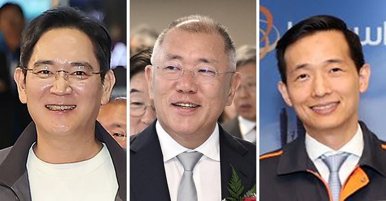 이재용, 정의선, 김동관(왼쪽부터)