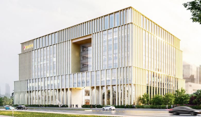 완공을 앞둔 송도 글로벌 R&PD 센터. 글로벌 공동개발 및 기술 상용화를 촉진할 핵심 인프라로 꼽힌다. [사진 SK바이오사이언스]